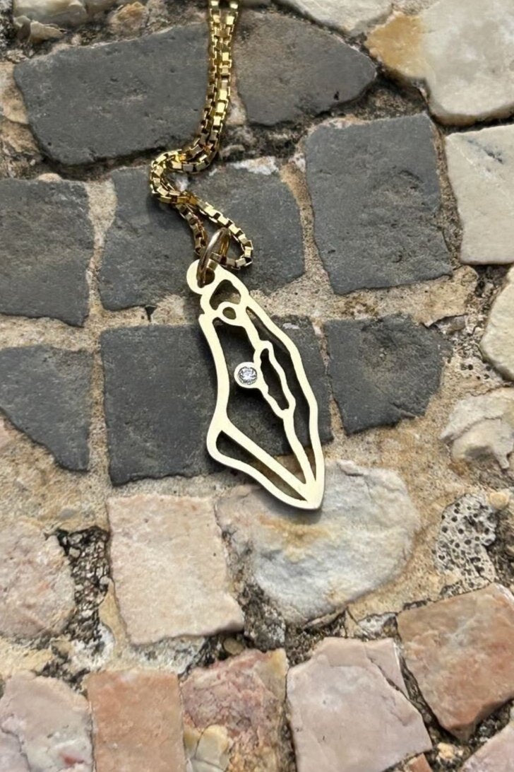 Jerusalem Israel pendant 14K solid  gold - yellow